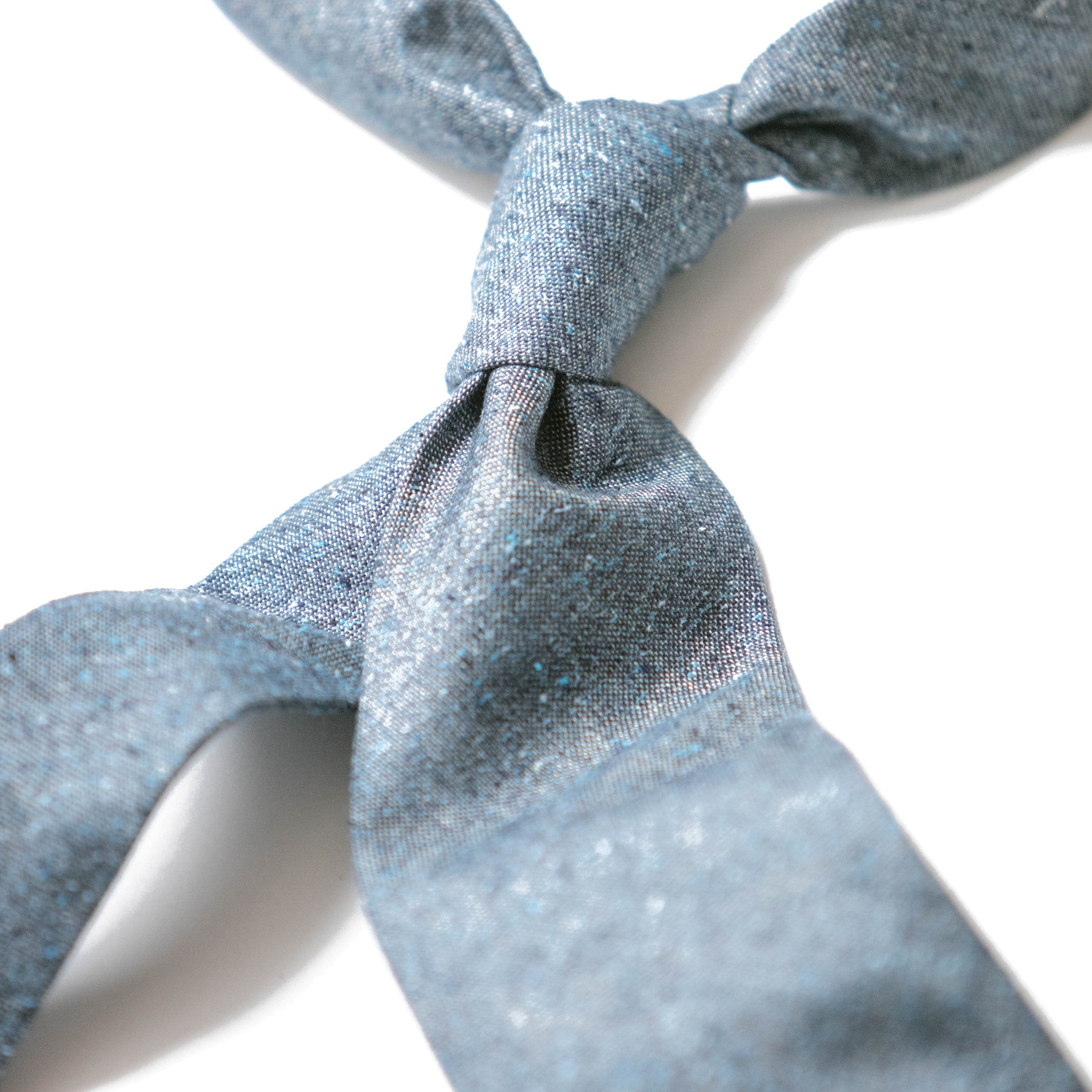 Speckled Dark Blue Silk and Cotton Tie