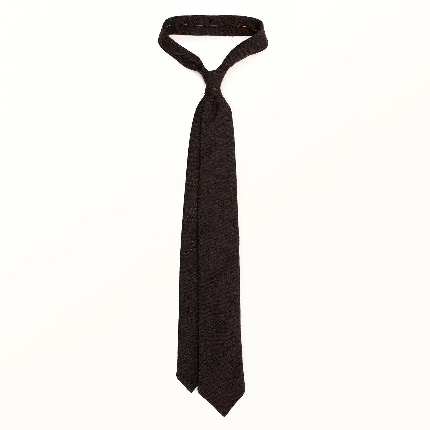 Brown Wool Tie - Subtle Stripe