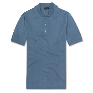 Short Sleeve Polo - Denim