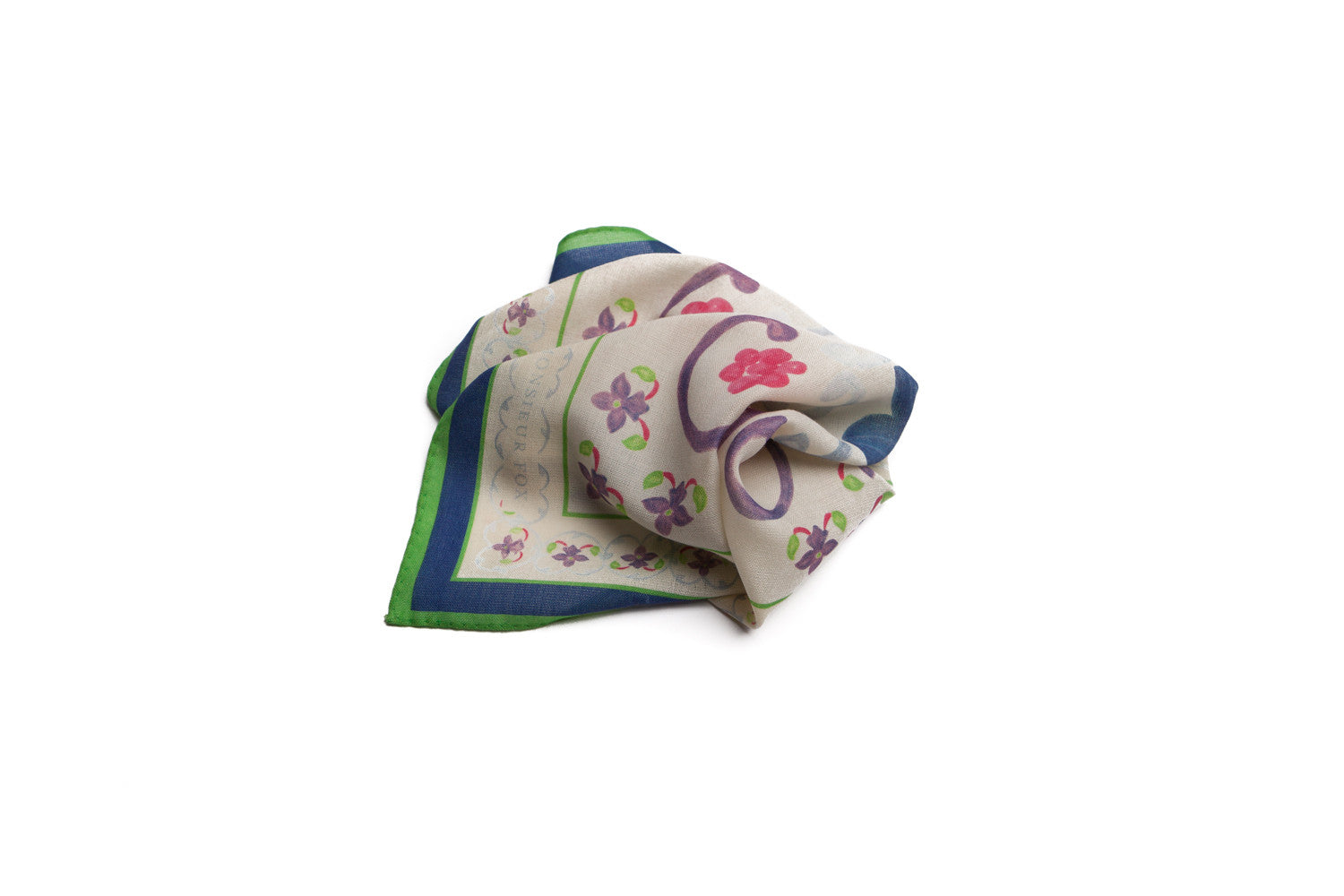 Floral Pocket Square Green and Blue