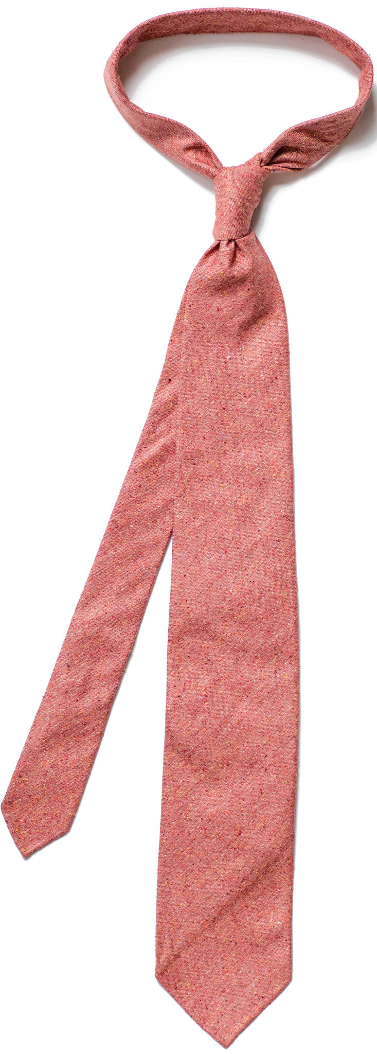 Speckled Brick Red Silk and Cotton Tie