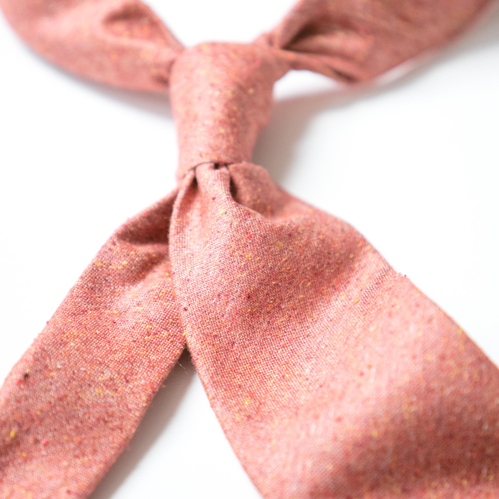 Speckled Brick Red Silk and Cotton Tie
