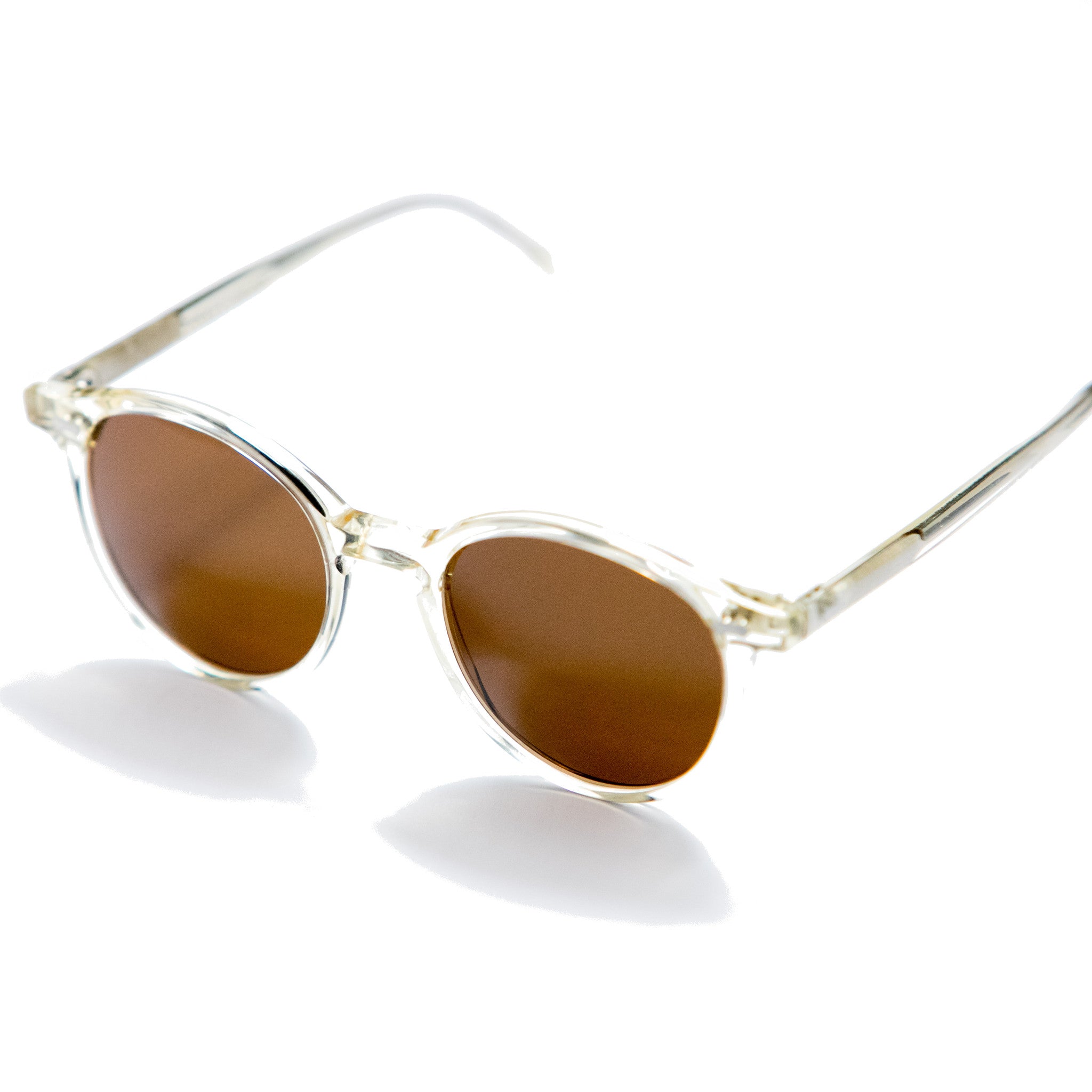 Italian Made Sunglasses - Transparent Frame & Dark Tobacco Lens – Monsieur  Fox